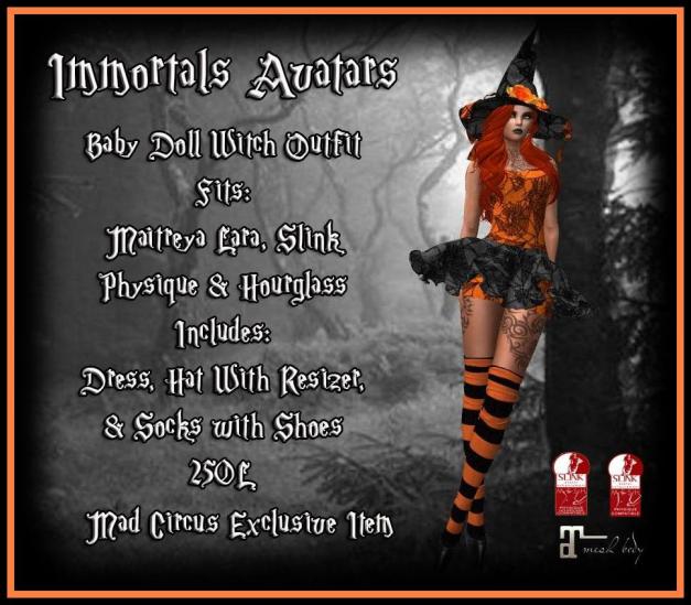 Immortals Avatars Baby Doll Witch Outfit salespic
